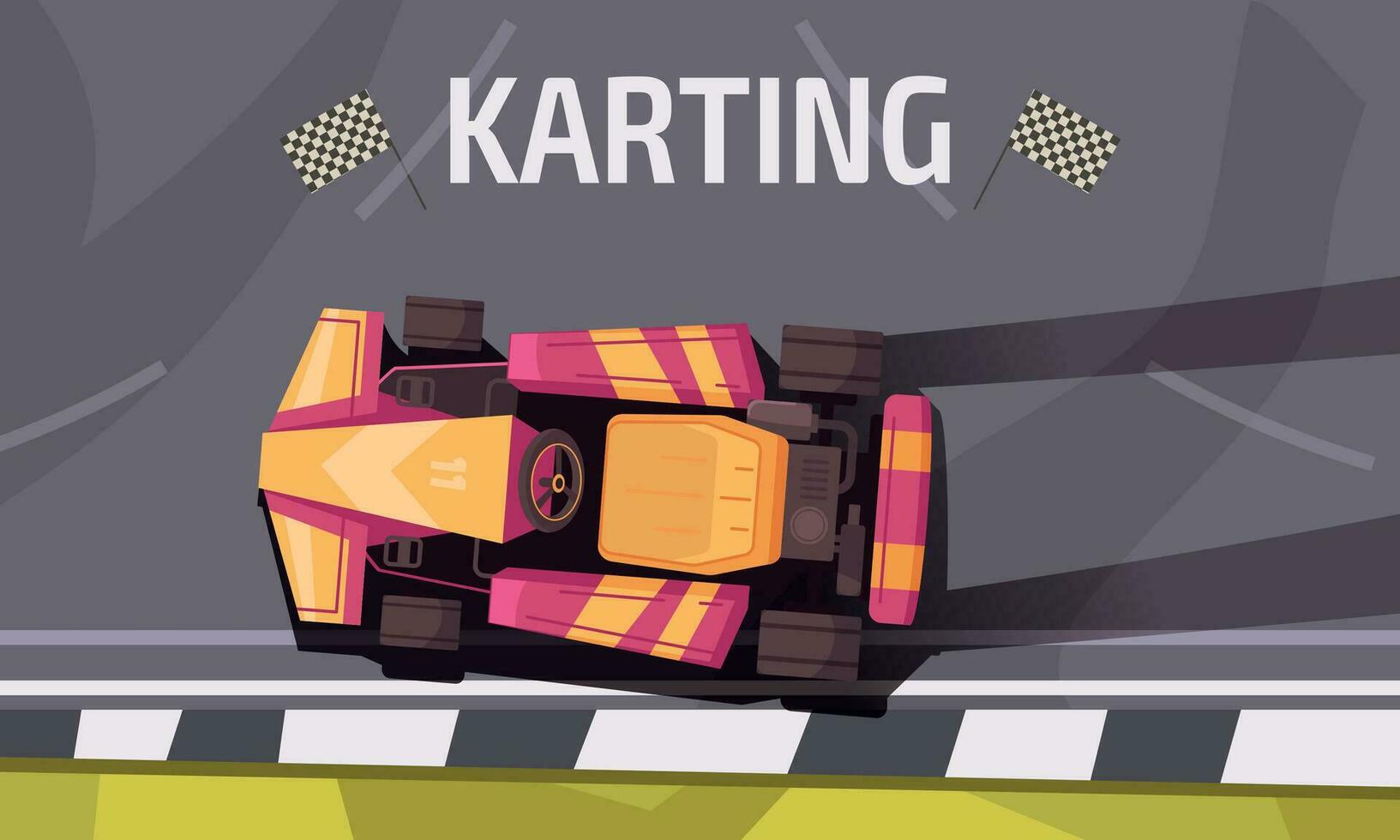 Karting Cartoon Concept vector