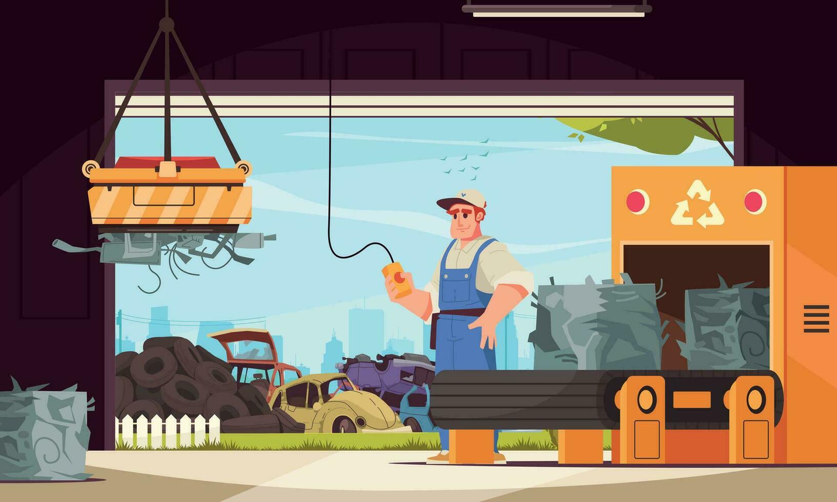 Car Dump Concept vector
