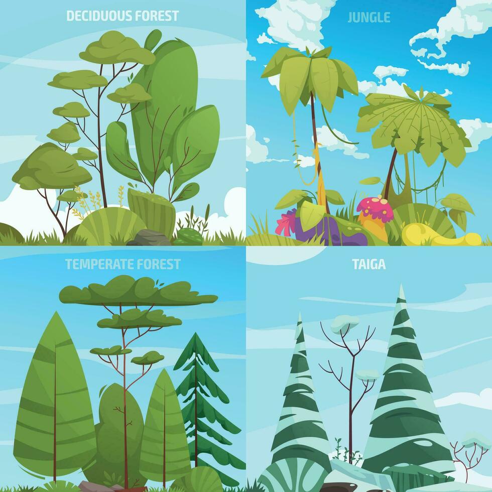 Ecosystem Types Set vector