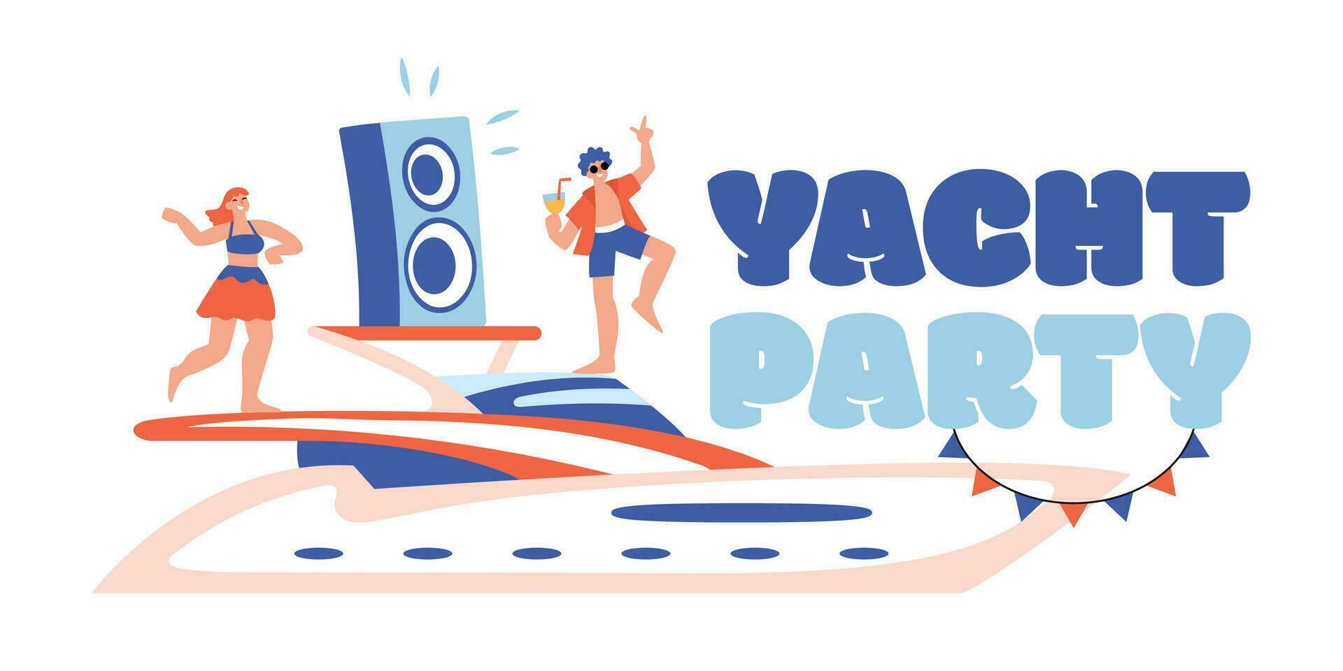 Yacht Party Text Composition vector