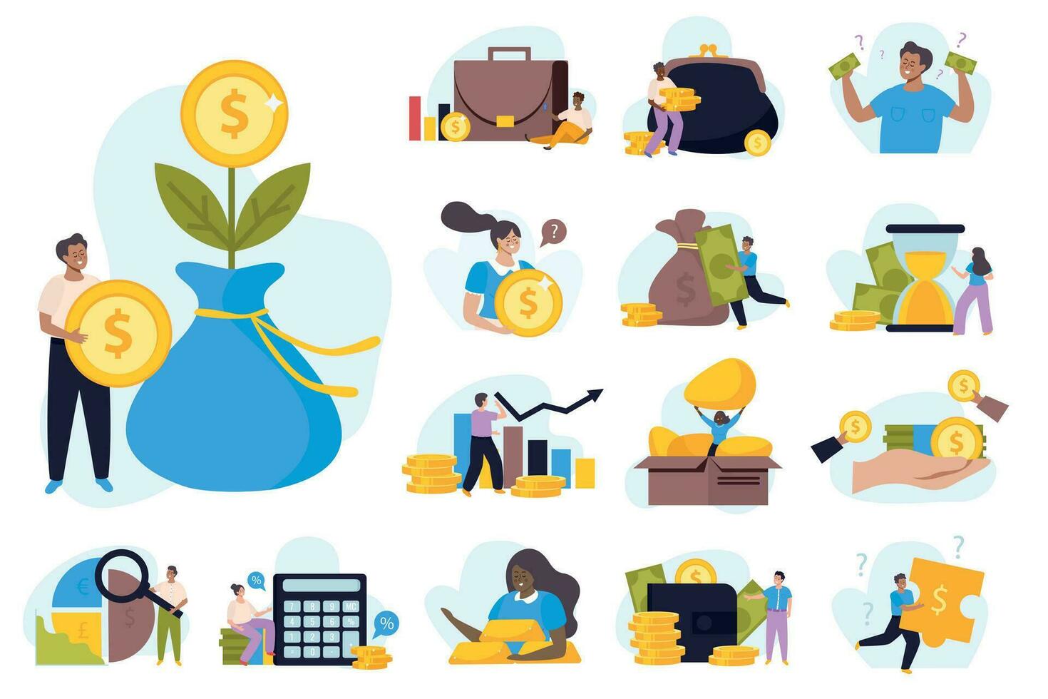 Financial Diversification Set vector
