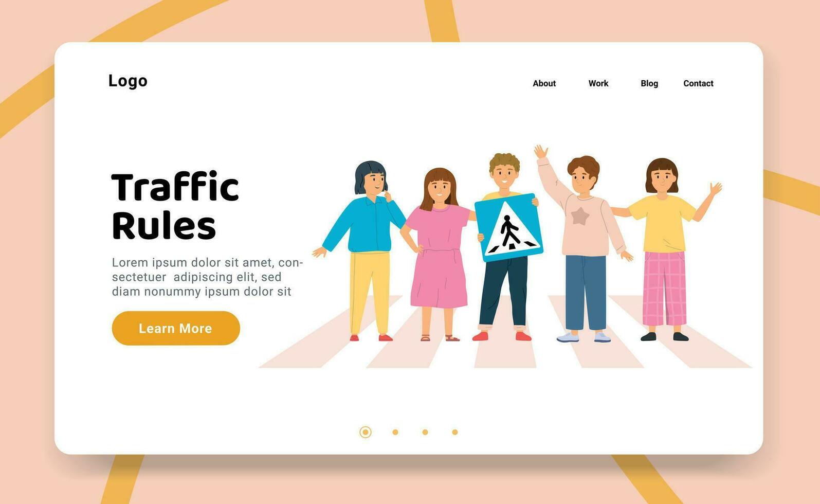 Kids Traffic Rules Website vector