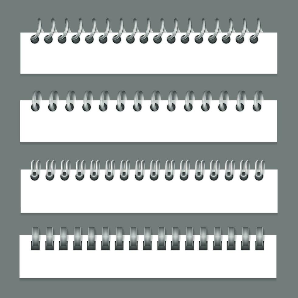 Paper Binders Realistic Set vector