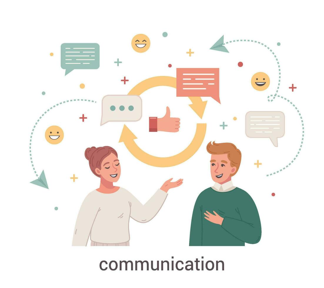 Communication Cartoon Illustration vector