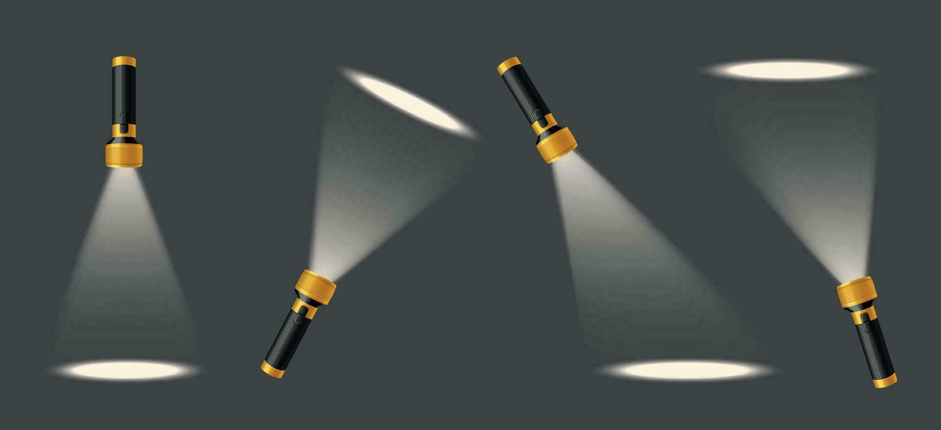 Flashlights With Light Spots Realistic Set vector