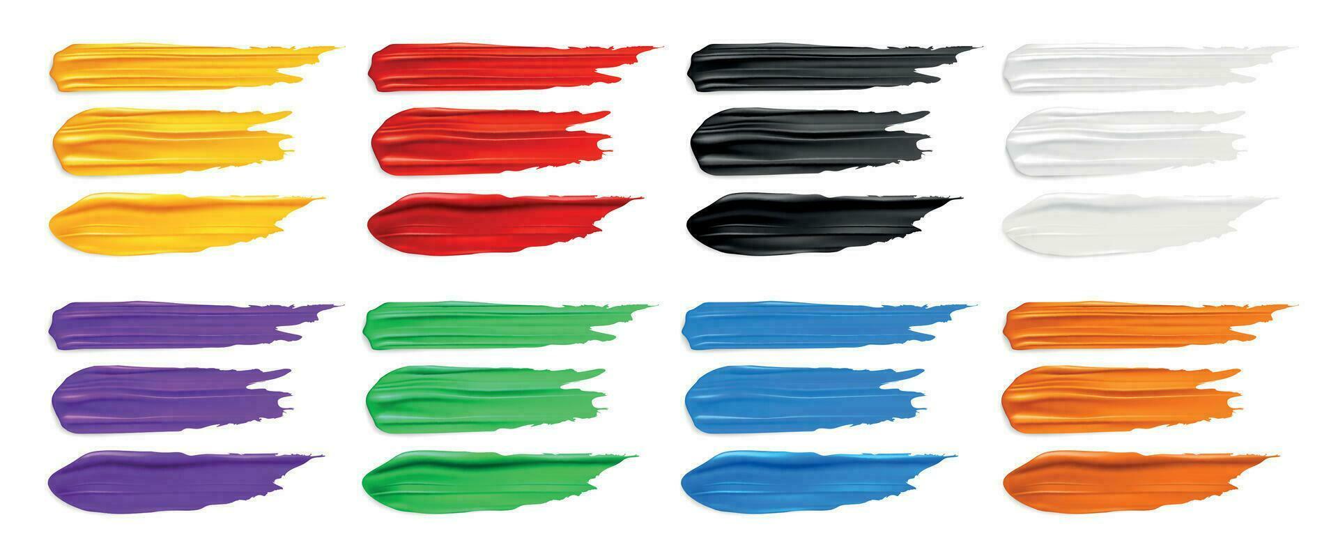 Color Brush Dashes Set vector