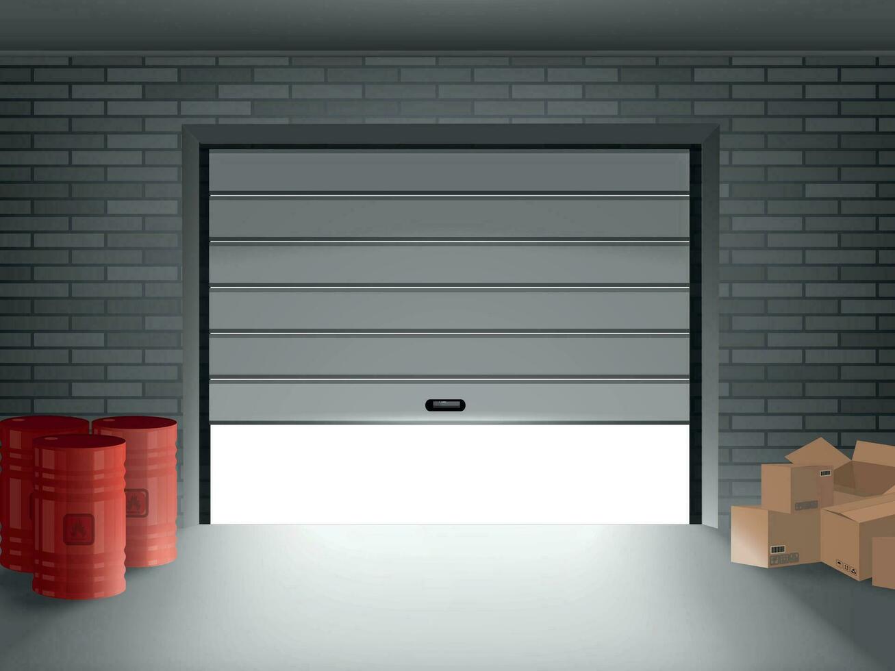Warehouse Inside Realistic Composition vector