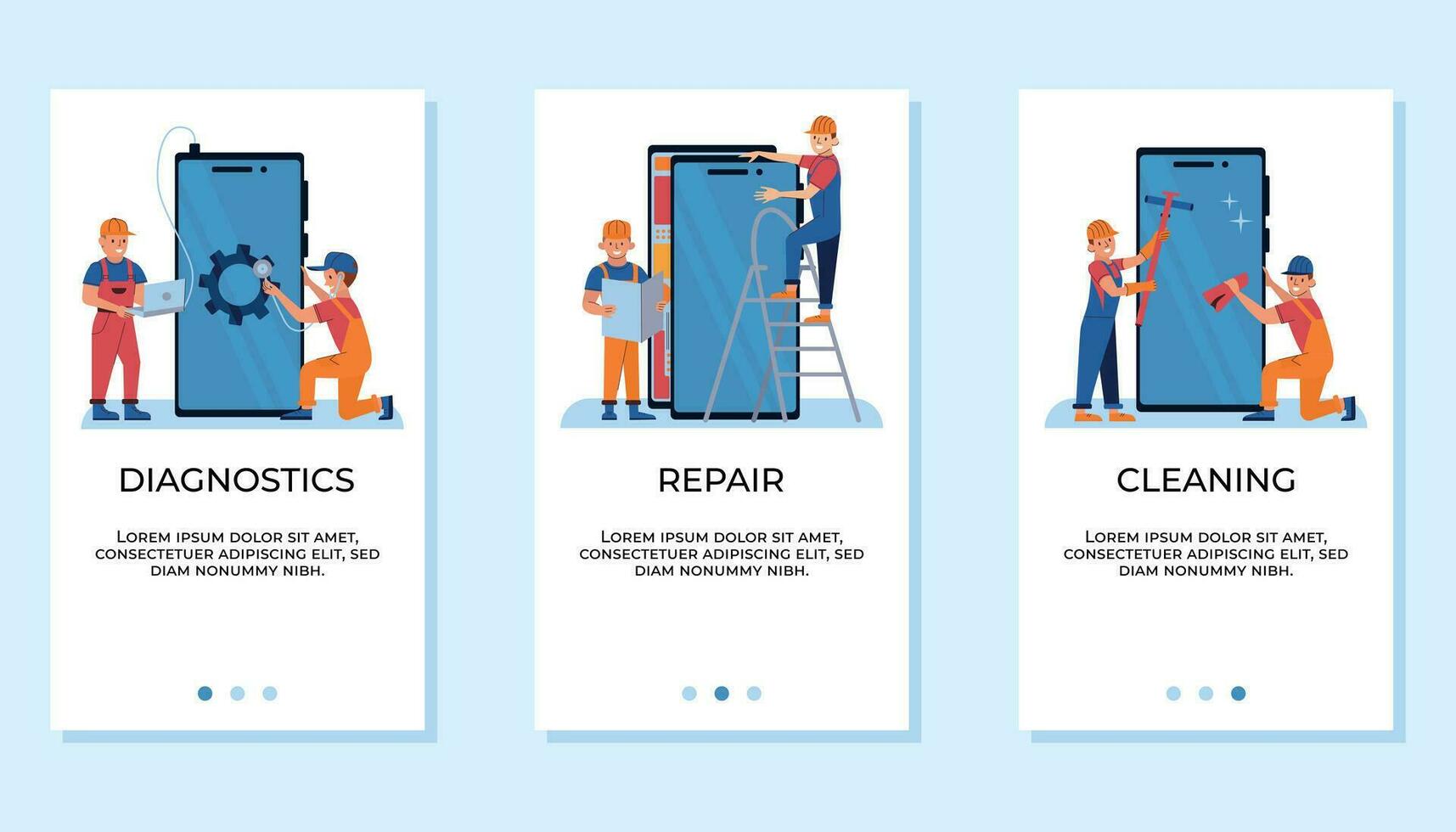 Phone Repair App Design vector