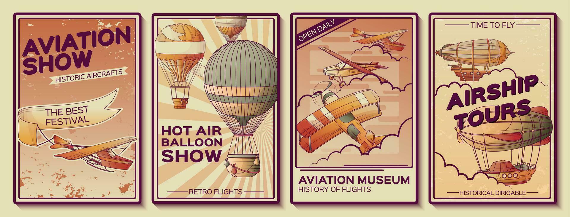 Retro Aviation Show Posters vector