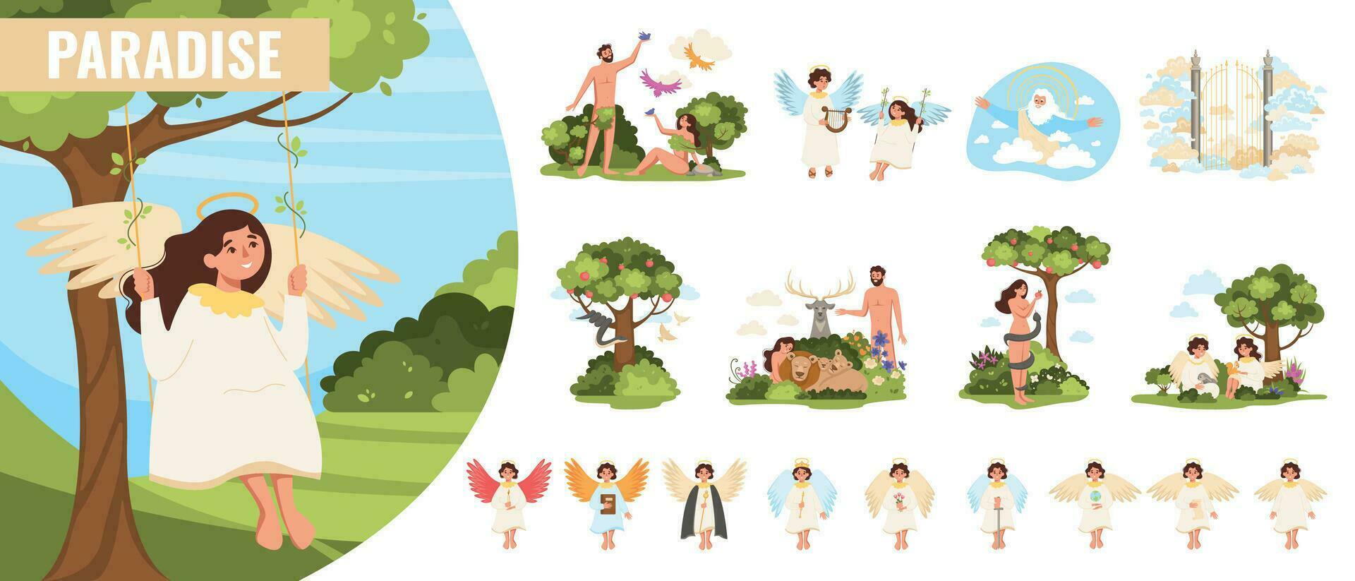 Paradise Bible Icons Collection vector
