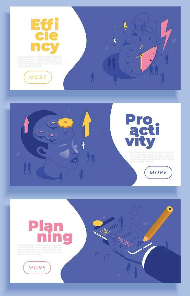 Productivity And Planning Banners vector