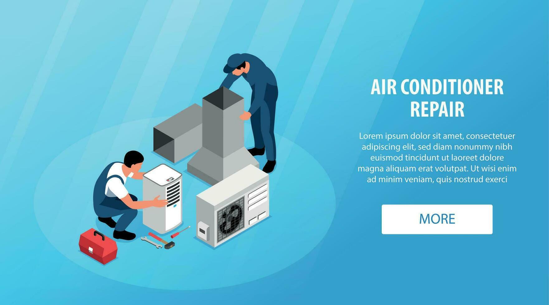 Isometric Air Conditioning Banner vector