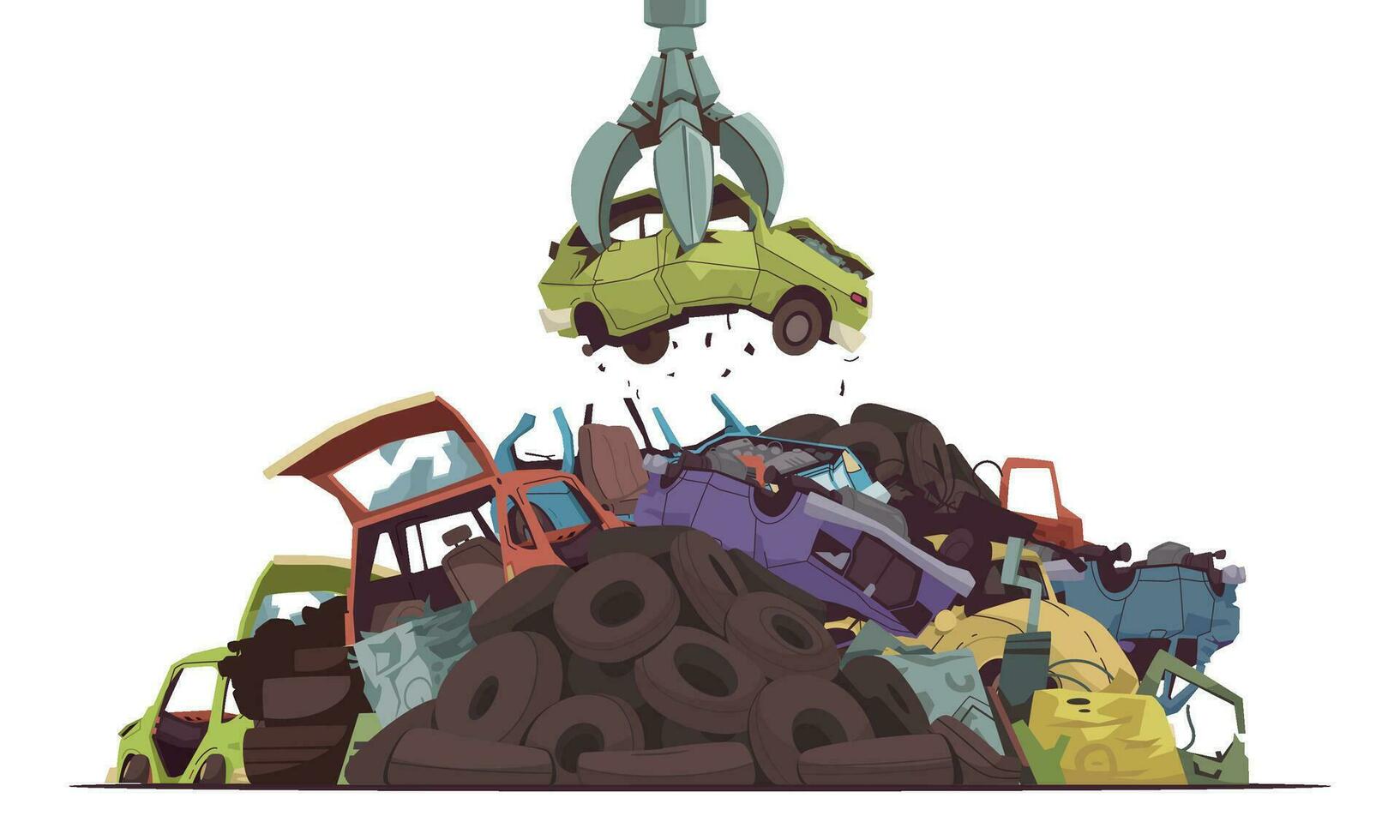 Car Dump Cartoon vector
