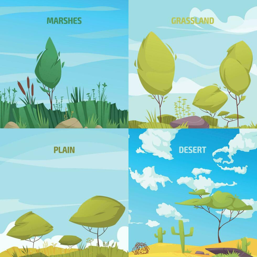 Ecosystem Types Set vector