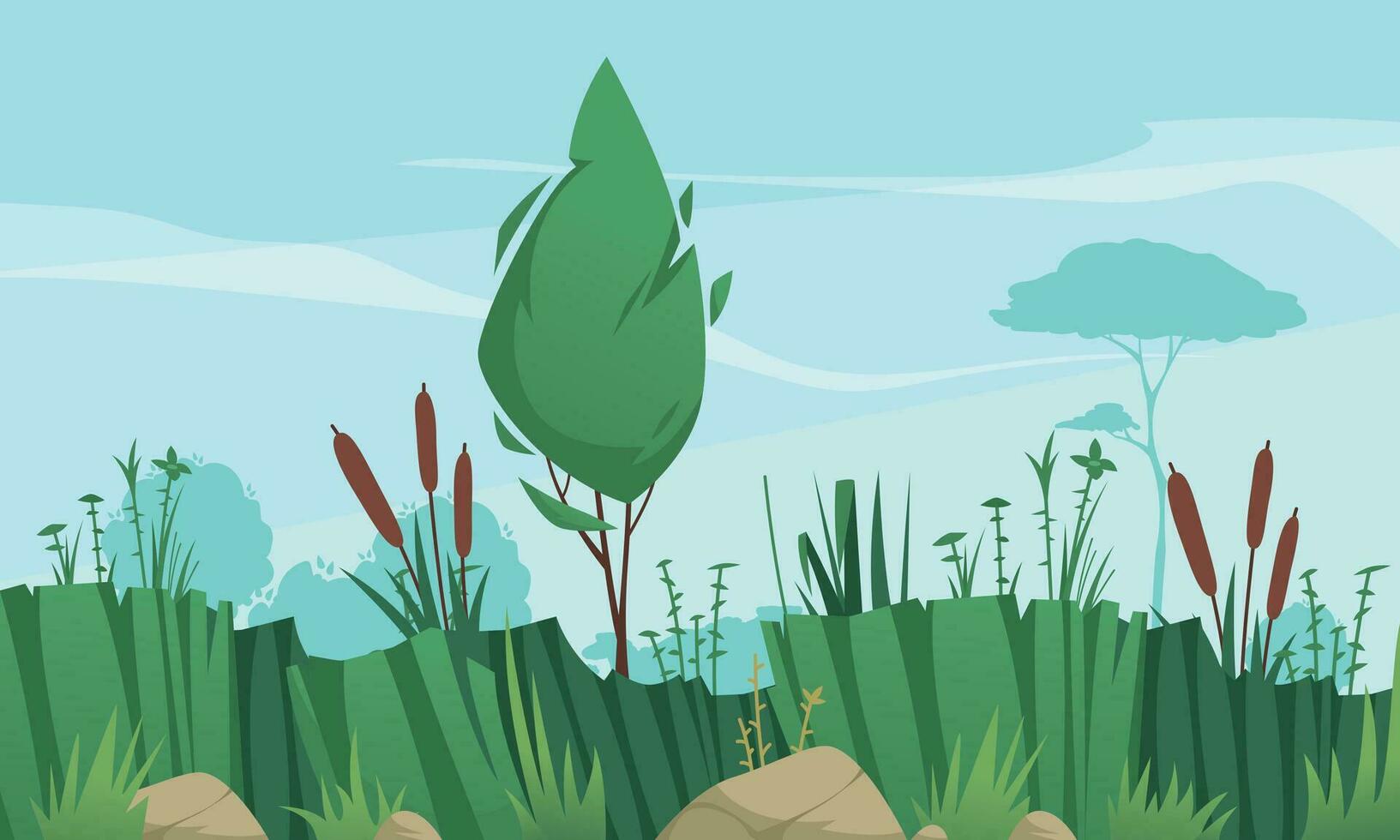 Wetland Ecosystem Cartoon vector