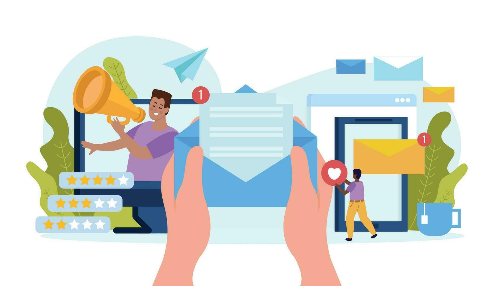 Email Subscribe Flat Background vector