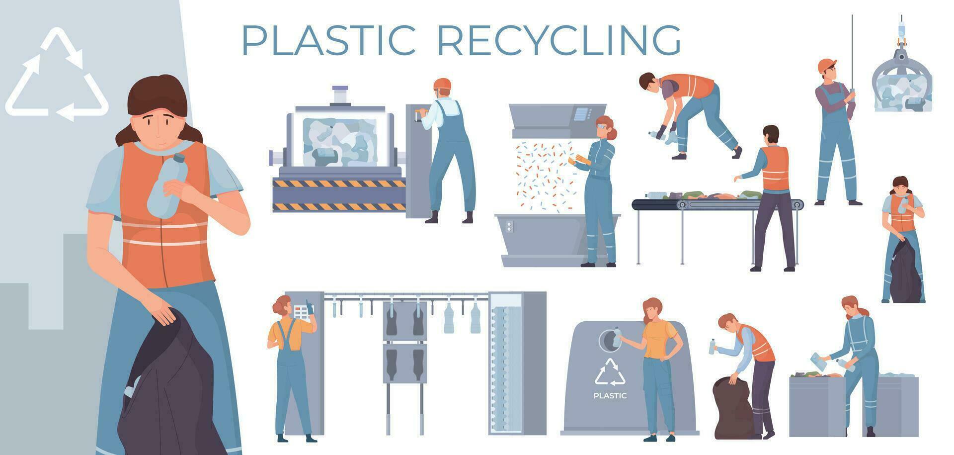 el plastico reciclaje composiciones conjunto vector