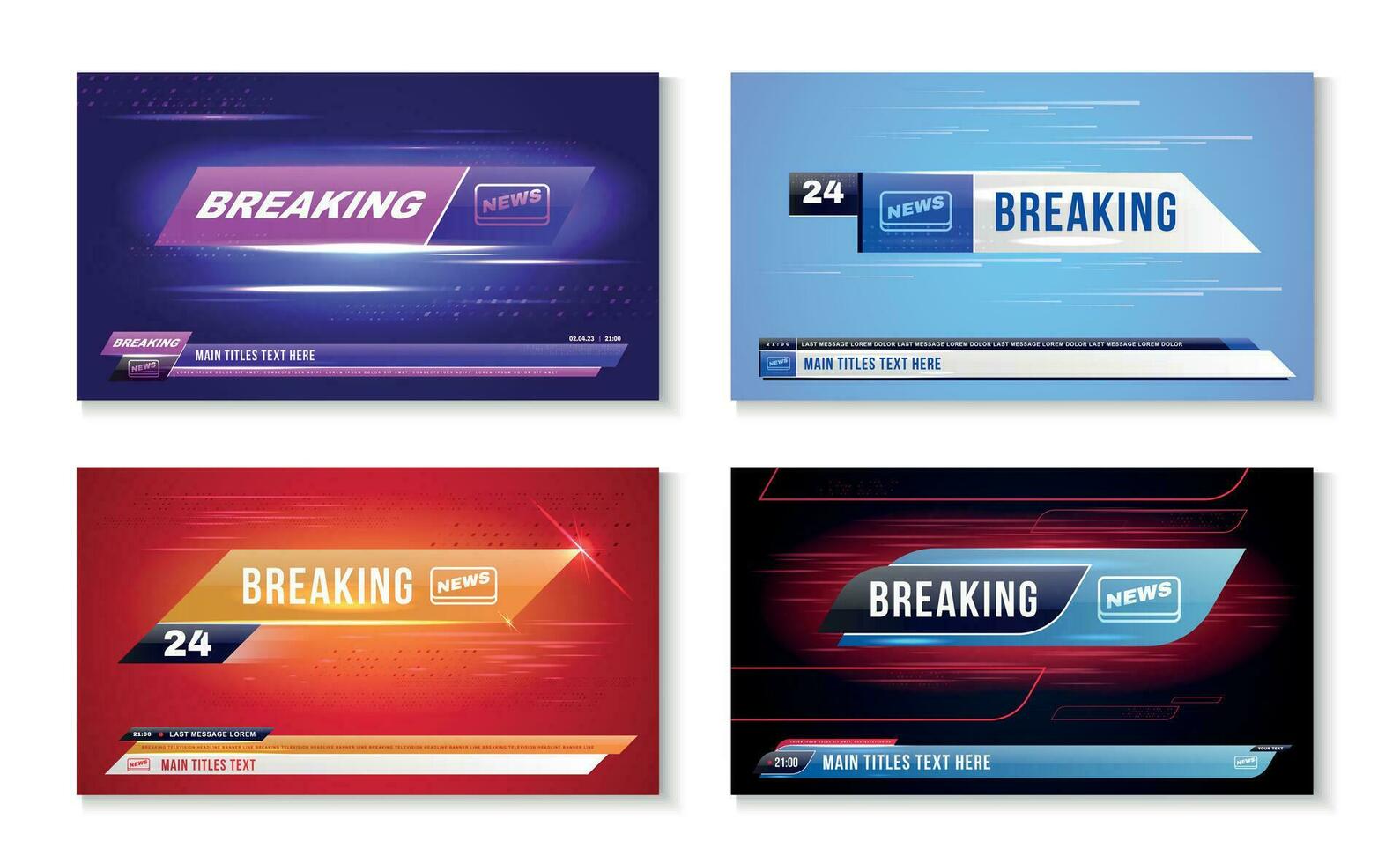 TV News Banners Set vector