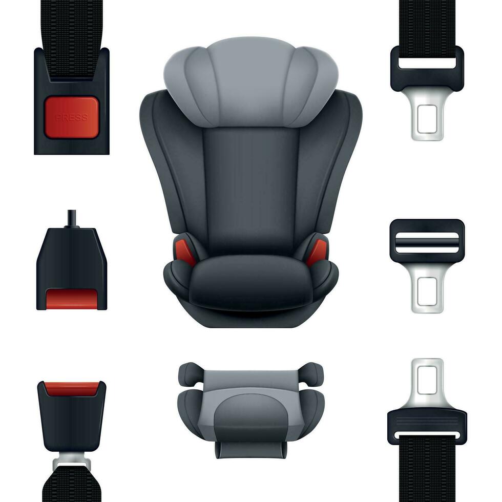 la seguridad asiento cinturón conjunto vector