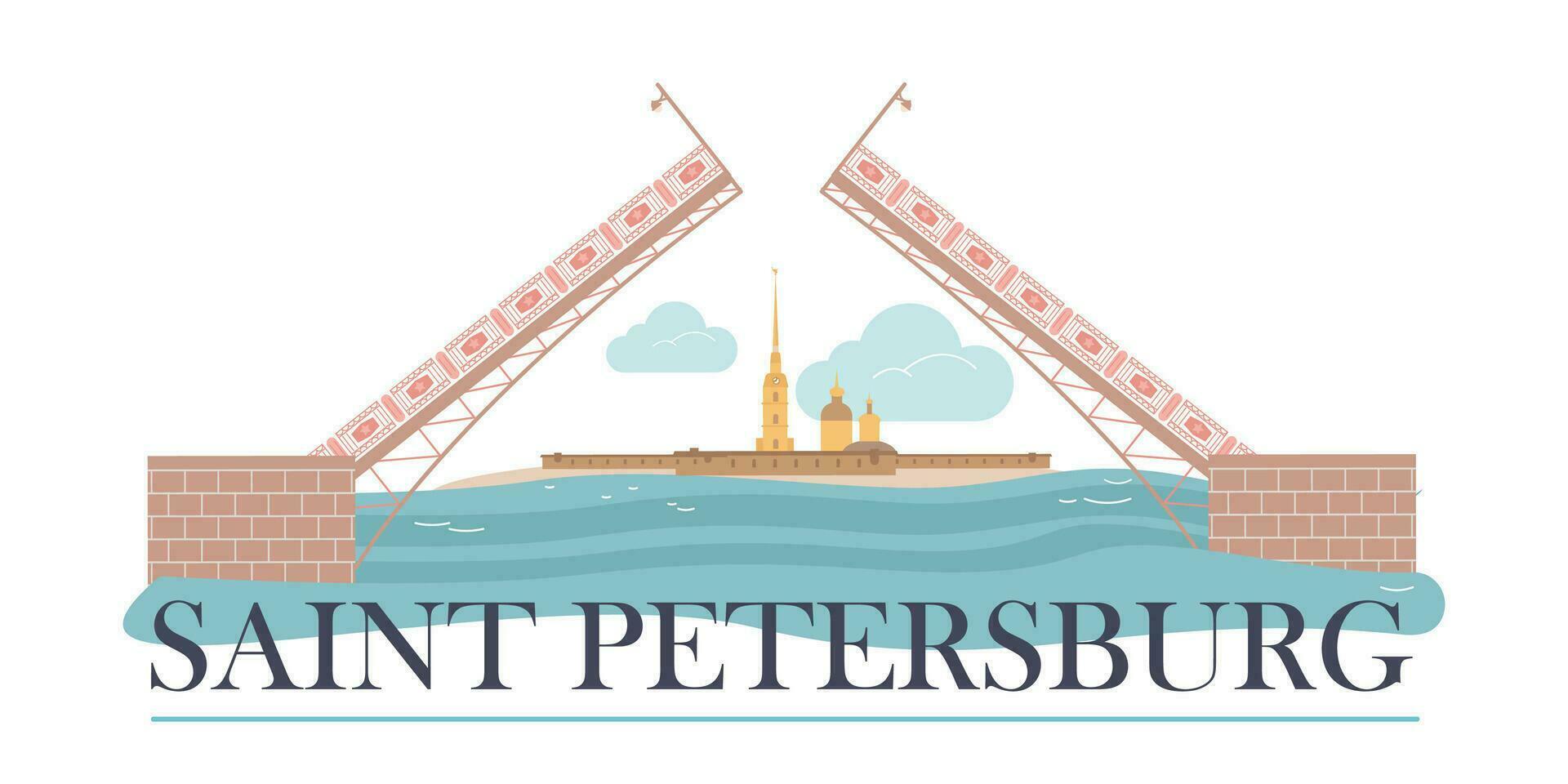 Saint Petersburg Text Composition vector