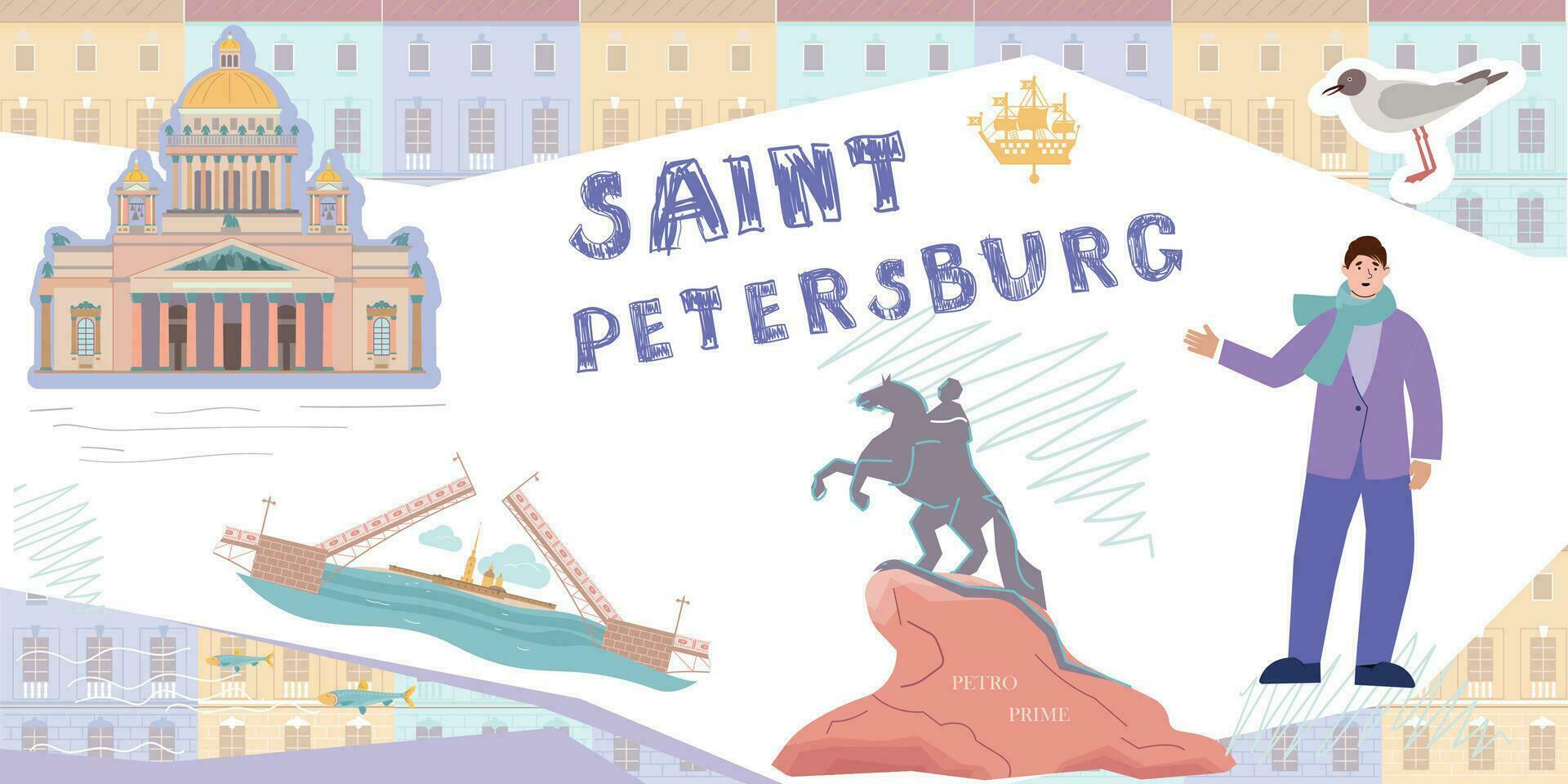 Saint Petersburg Collage Composition vector