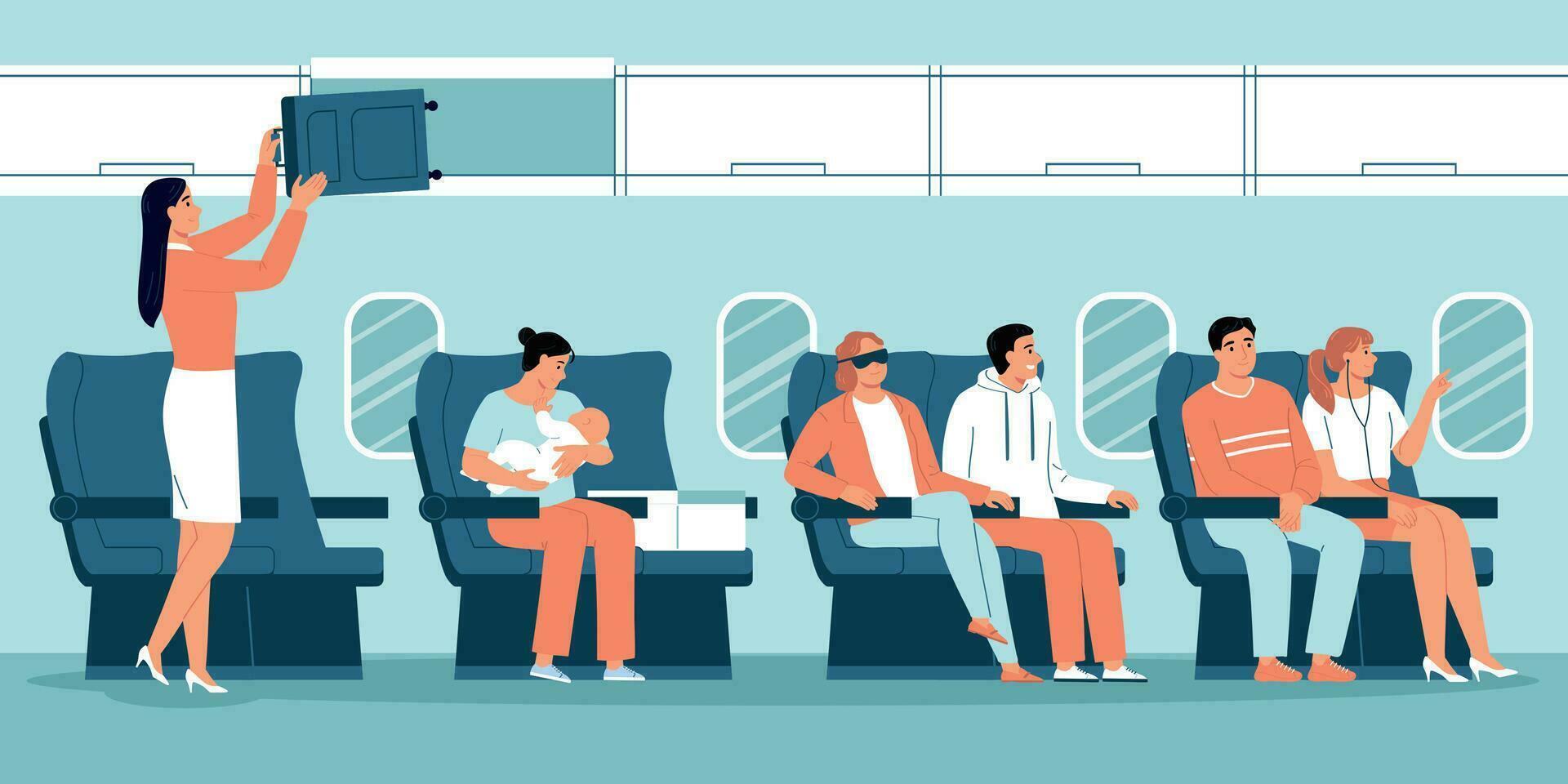 Inside The Airplane Composition vector