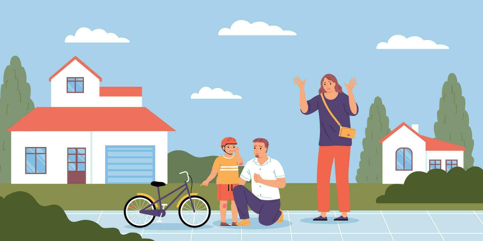 Bicycle Fall Parents Composition vector