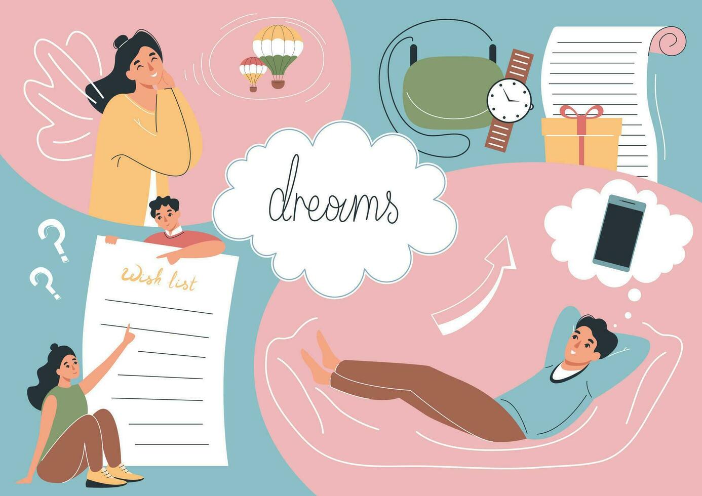 Wish List Collage vector