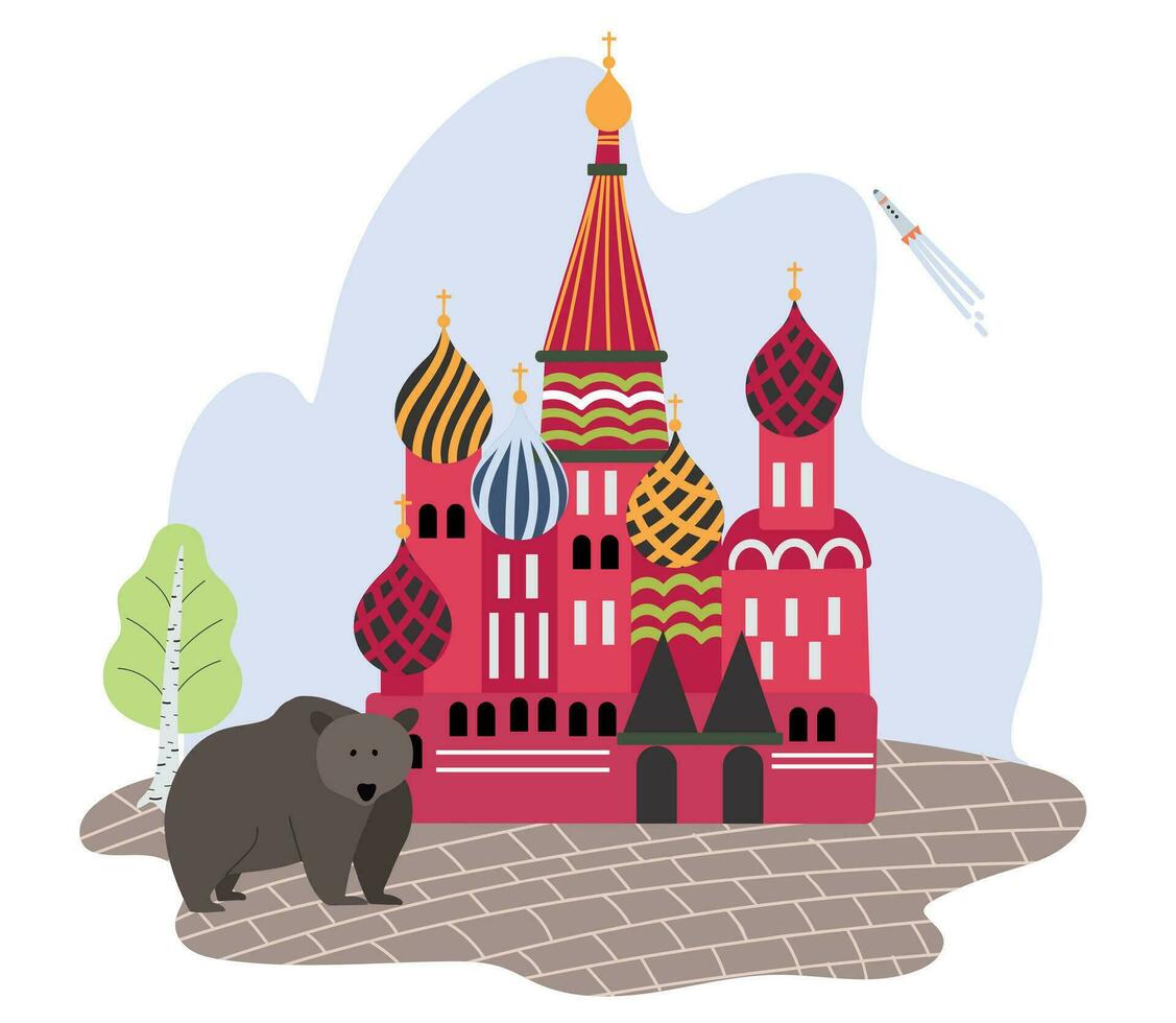 Russian Church Symbols Composition vector