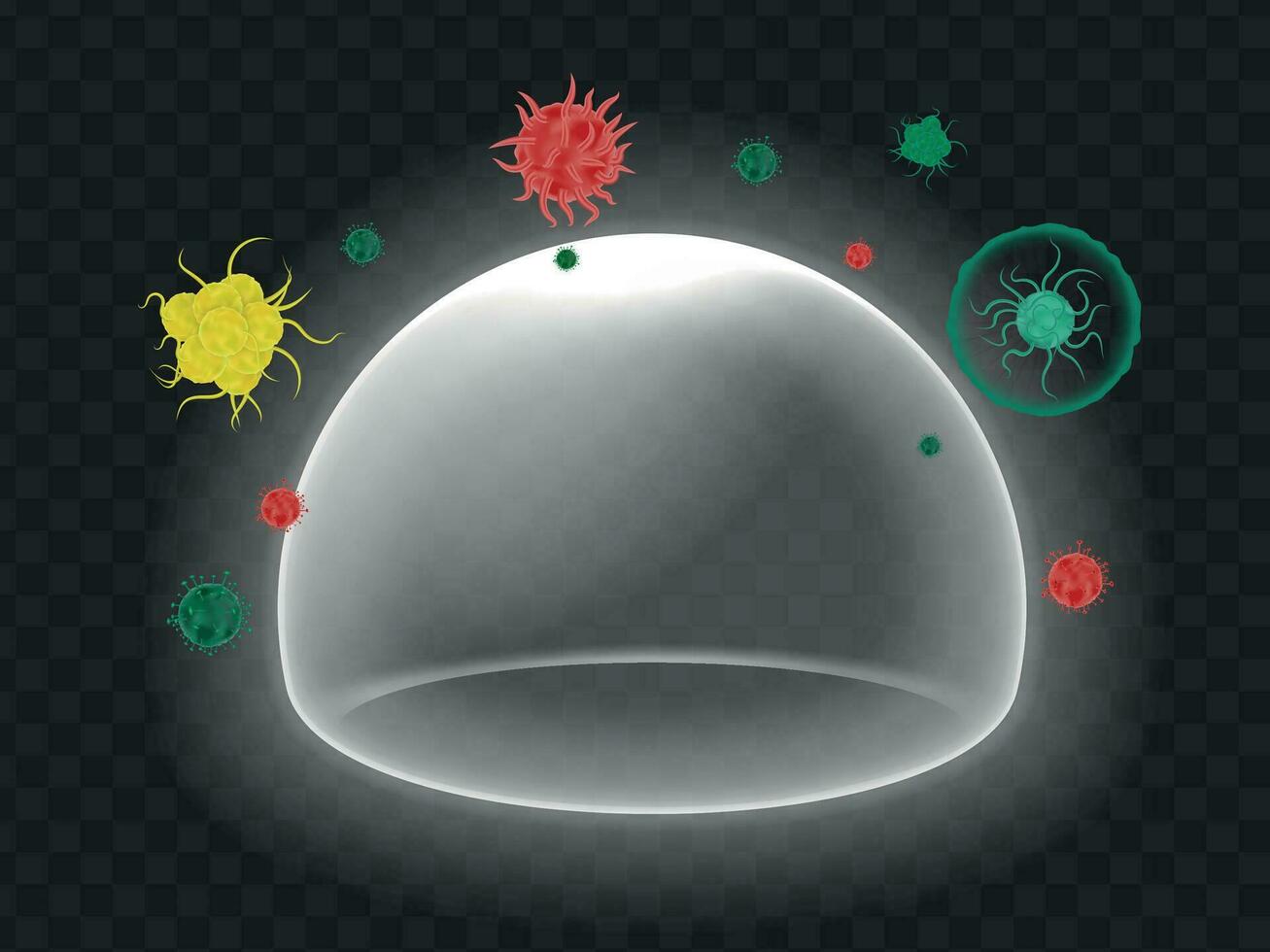 Bubble Shield Realistic Composition vector