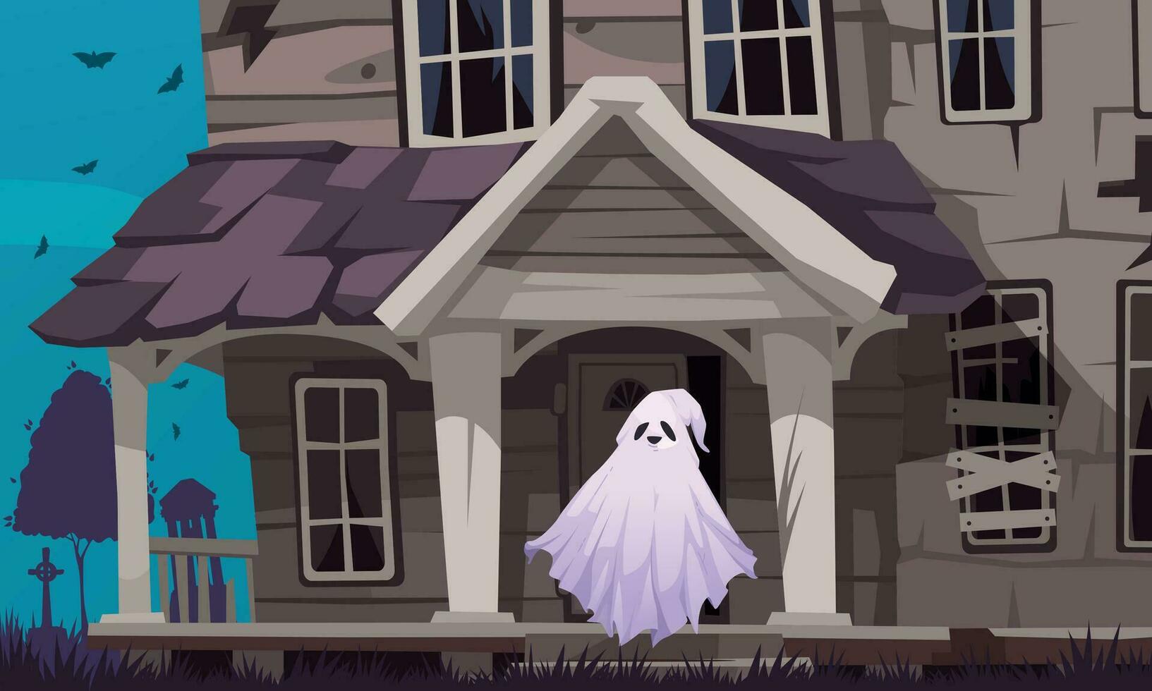 fantasma dibujos animados concepto vector