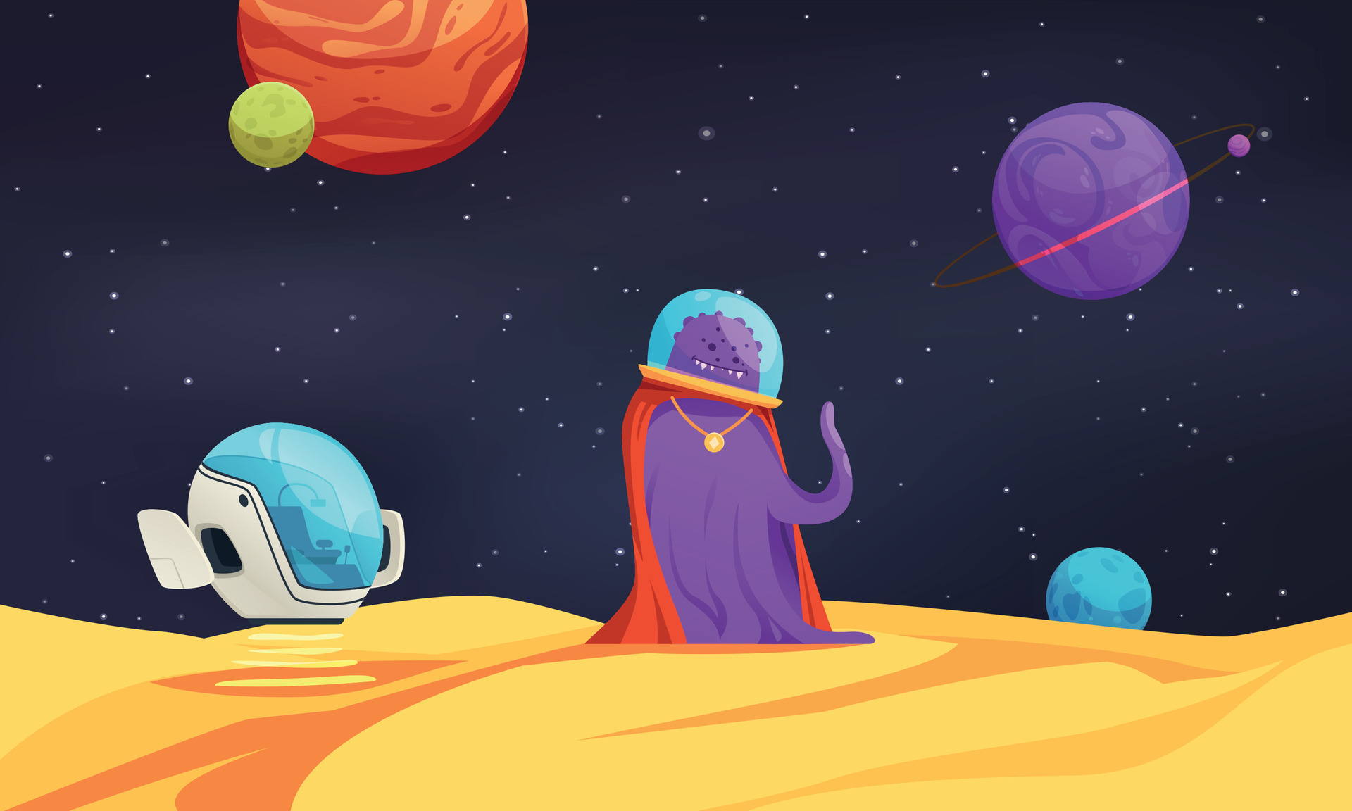 Aliens Cartoon Background 25804434 Vector Art at Vecteezy