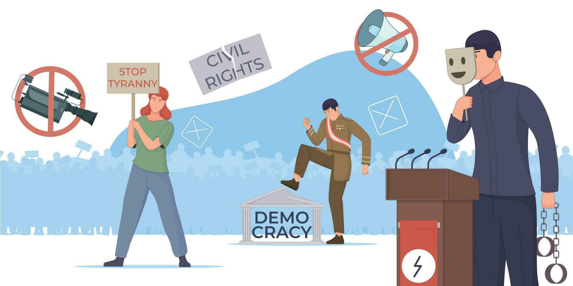 Civil Rights Dictatorship Composition vector
