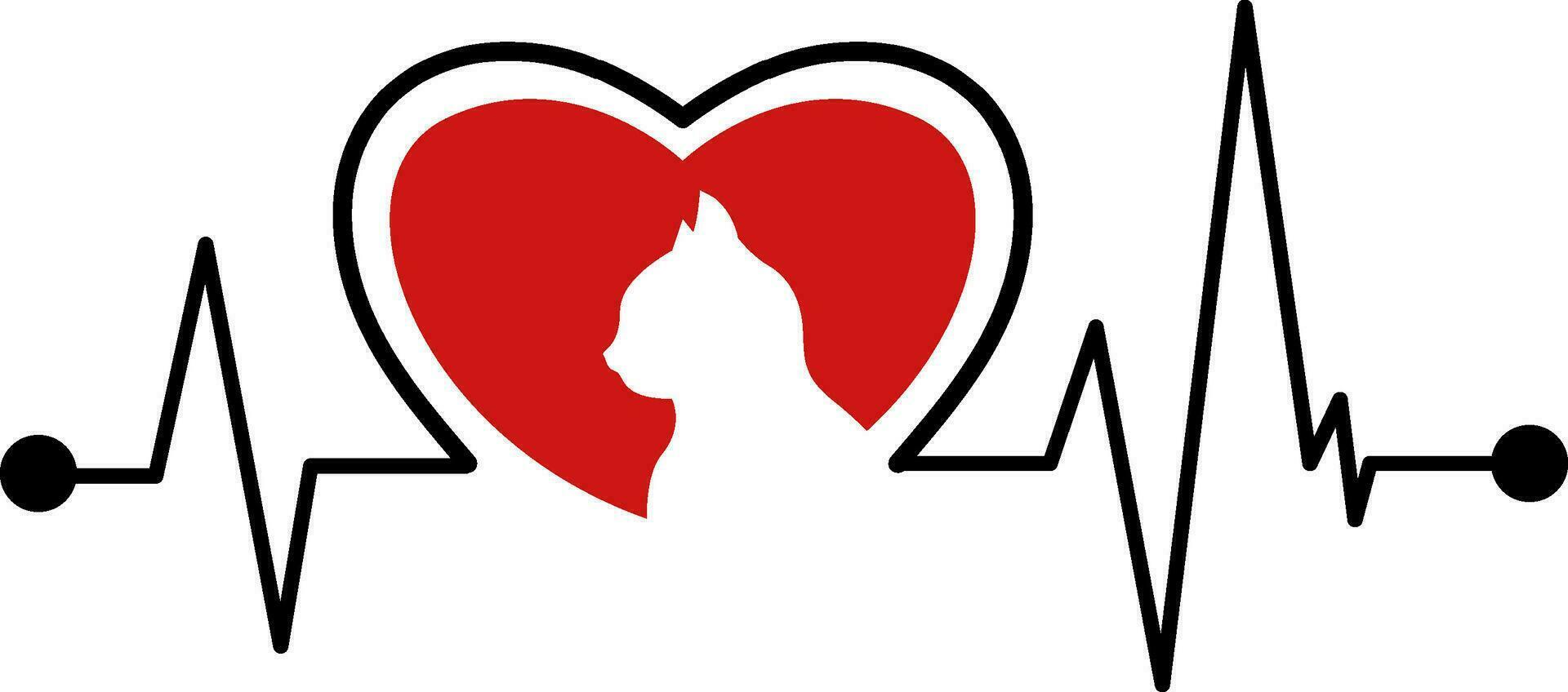 heartbeat line icon with Cat Electrocardiogram Car svg design vector
