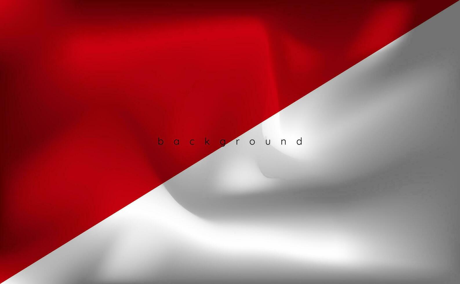 Indonesia red and white flag with realisti wave vector design