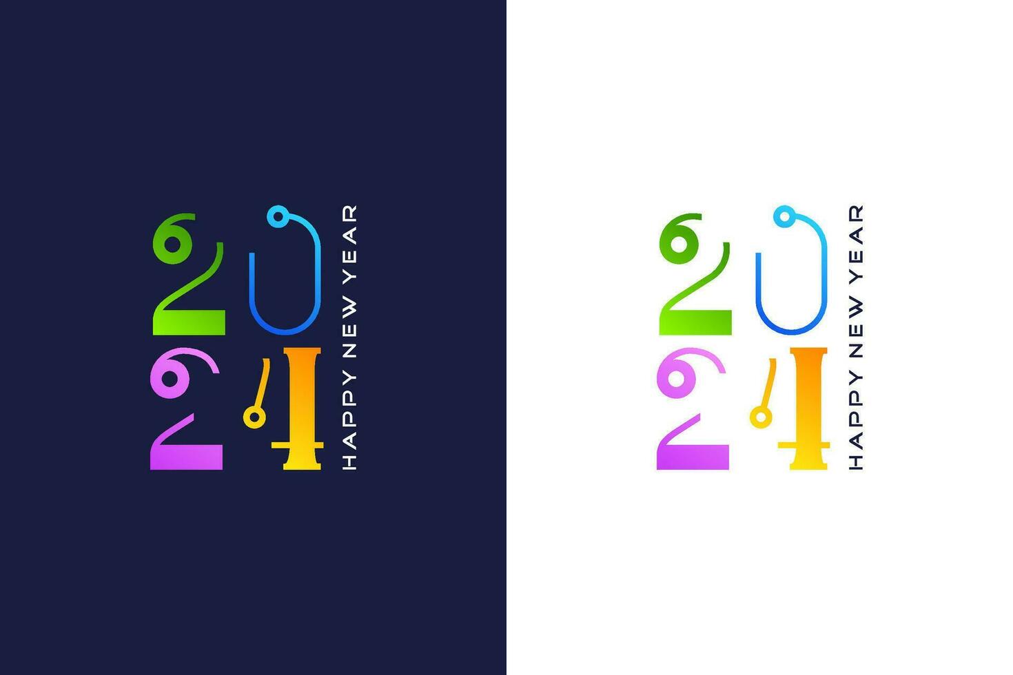 diseño 2024 contento nuevo año , con números tener un tecnología punto . prima vector diseño para 2024 nuevo año póster, bandera, saludo y celebracion.