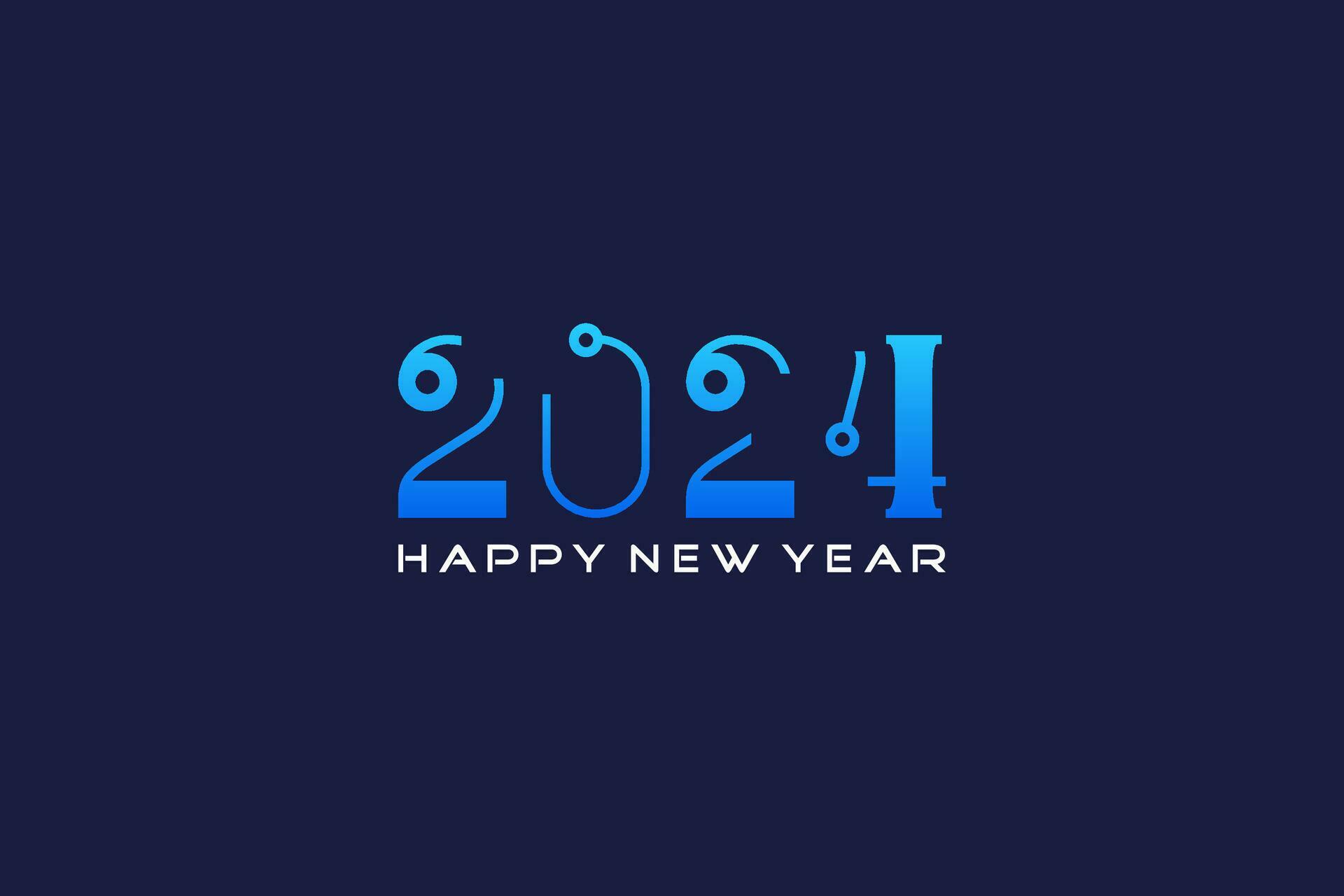 happy new year 2024 design, with truncated numbers and connection