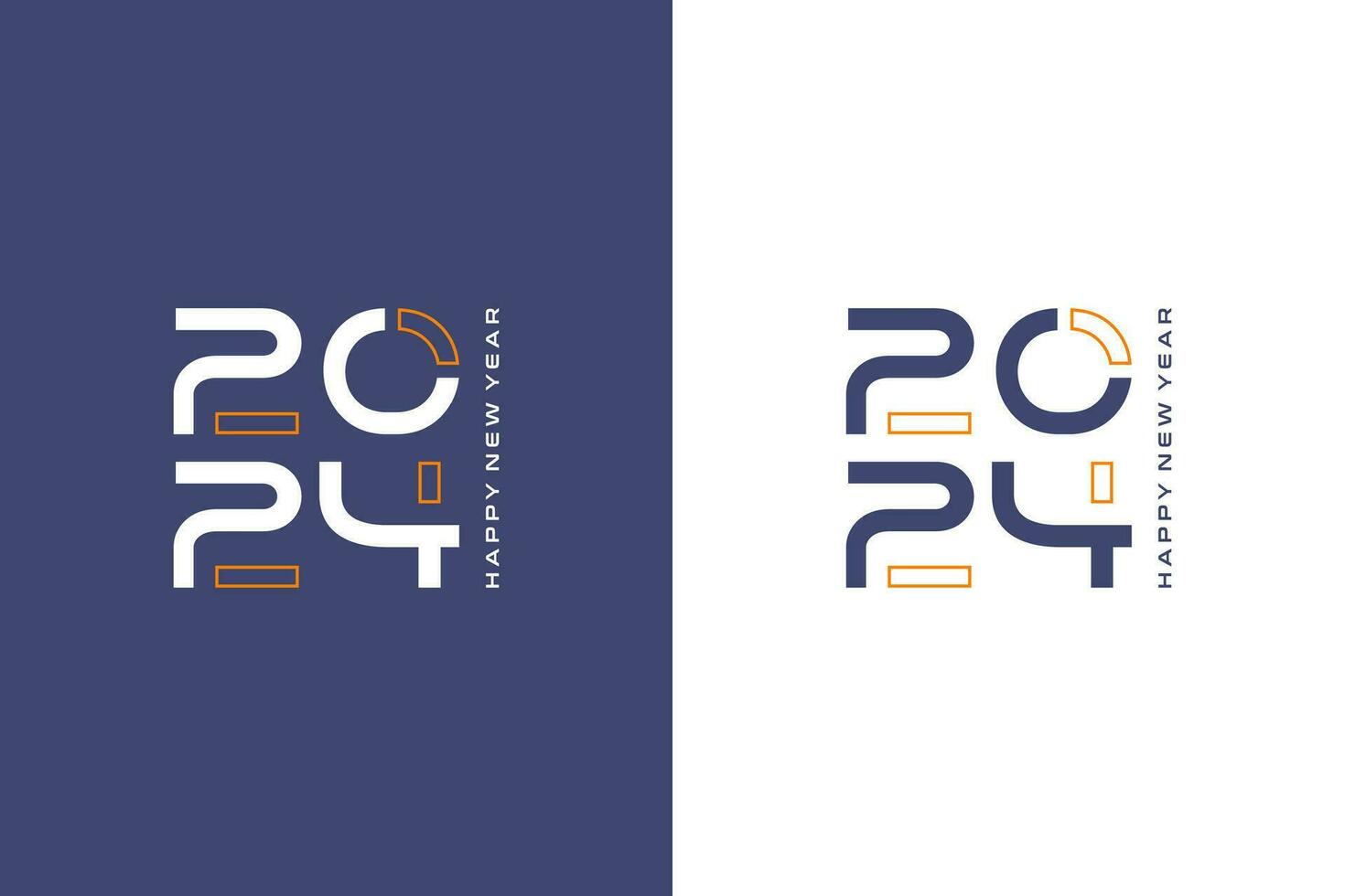 2024 contento nuevo año diseño, con truncado números. prima vector diseño para 2024 nuevo año póster, bandera, saludo y celebracion.