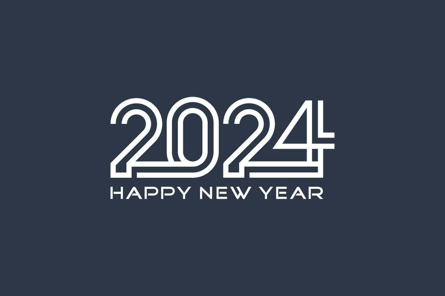 2024 happy new year design, with numbers connected. Premium vector design for 2024 new year poster, banner, greeting and celebration.