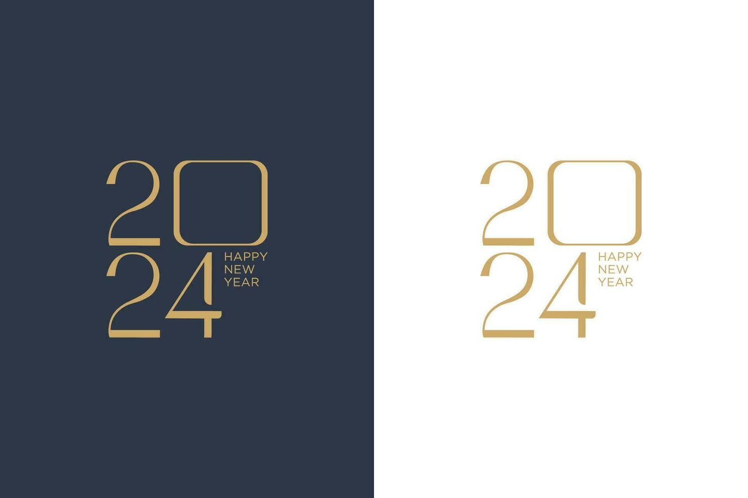 happy new year 2024, with elegant and unique slim numbers vector