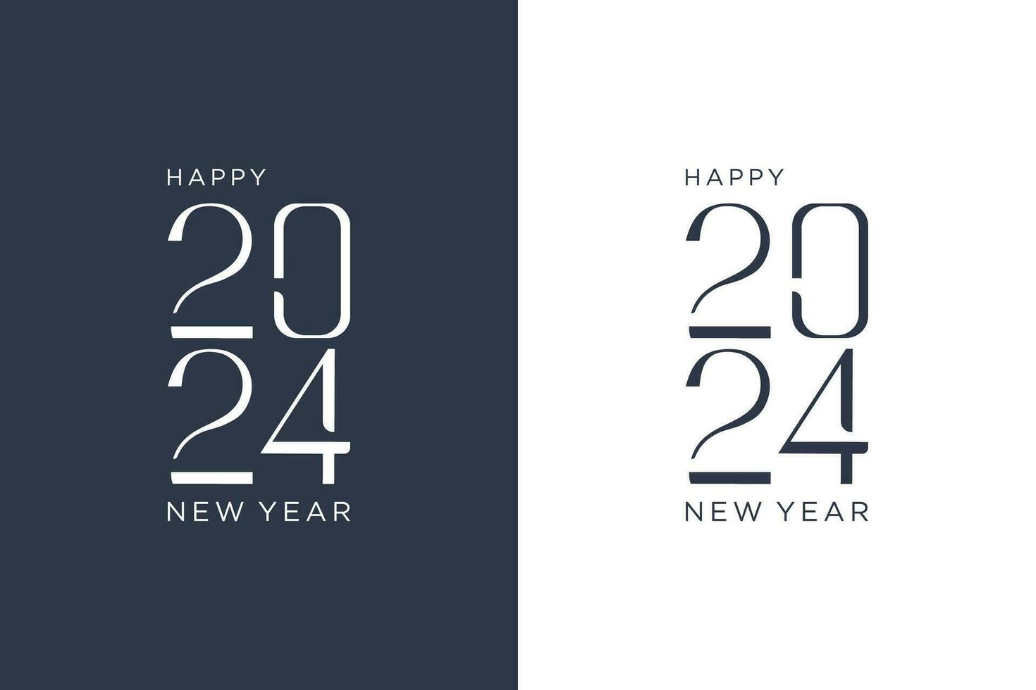 happy new year 2024, with elegant thin numbers vector