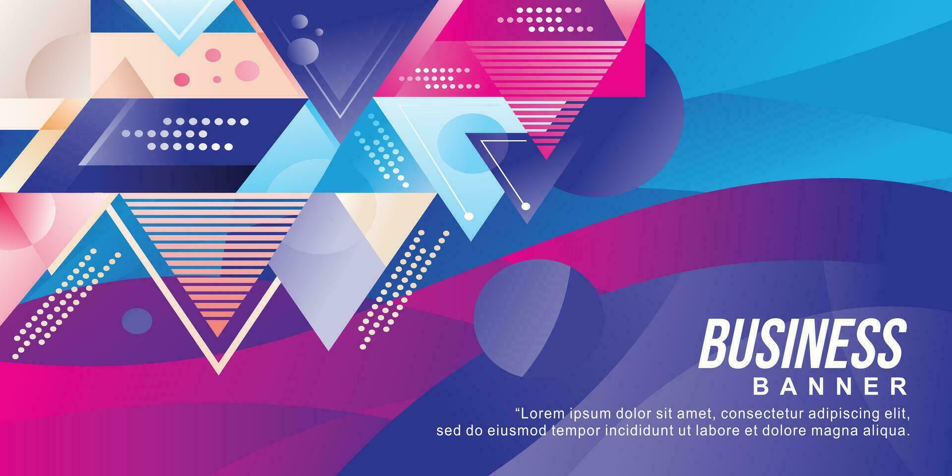 Abstract banner background with geometric shape and wavy design vector