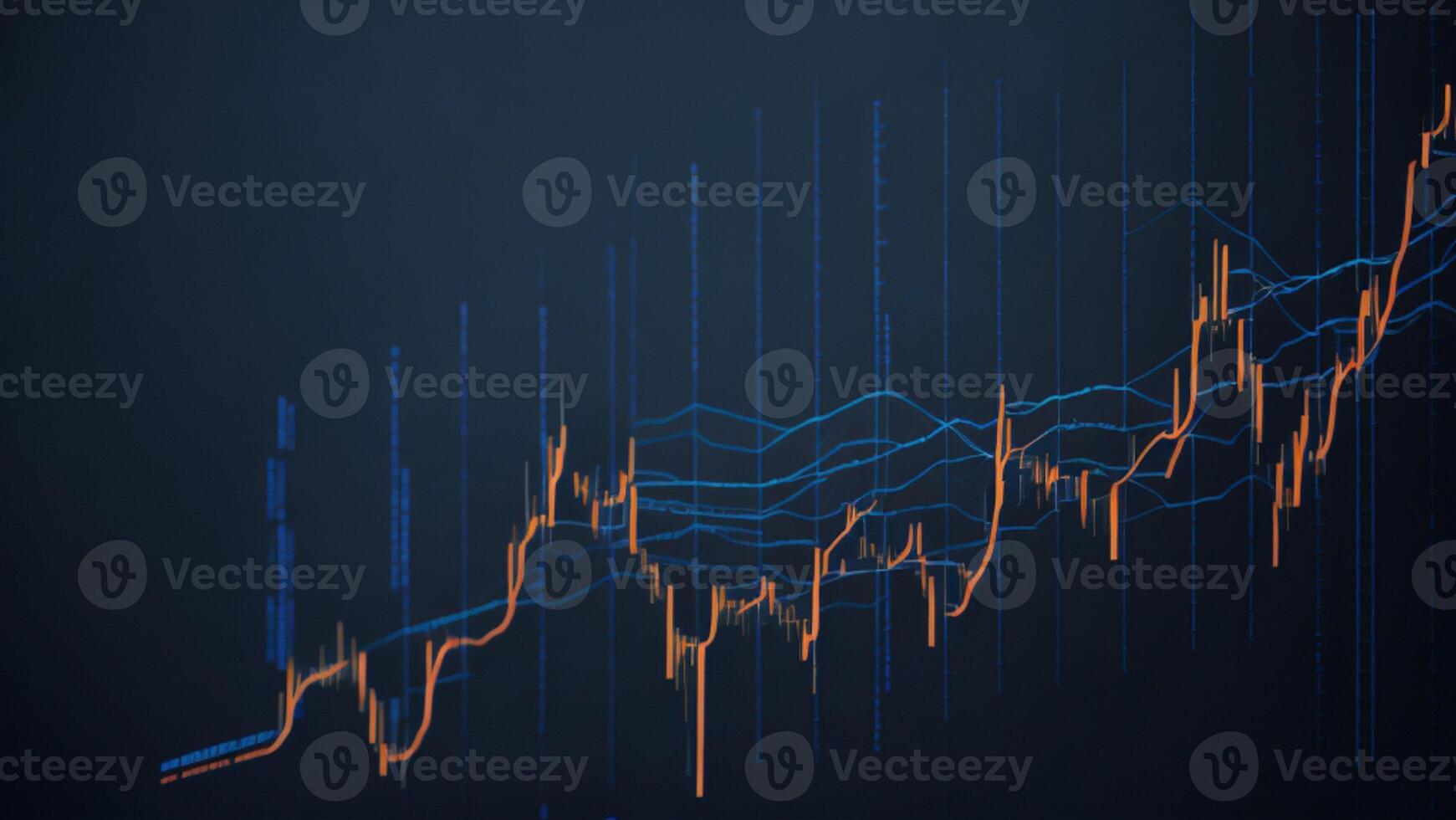 stock market chart lines financial graph on technology abstract background photo