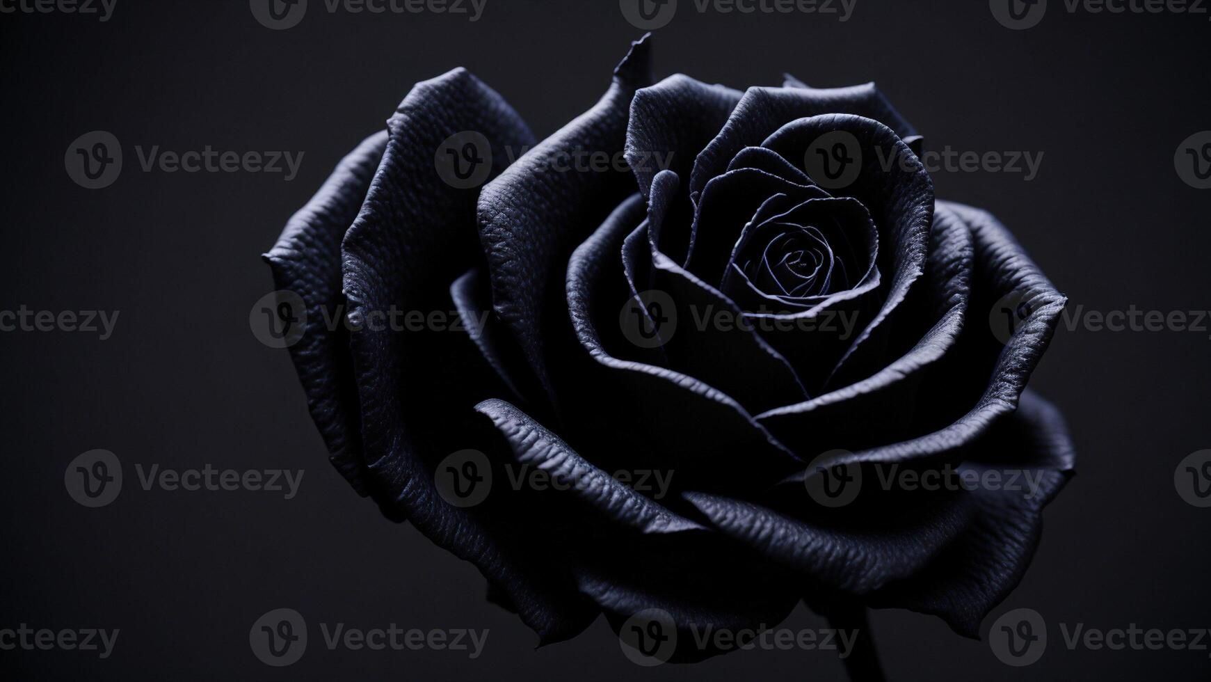 Black rose with dark background AI generated photo