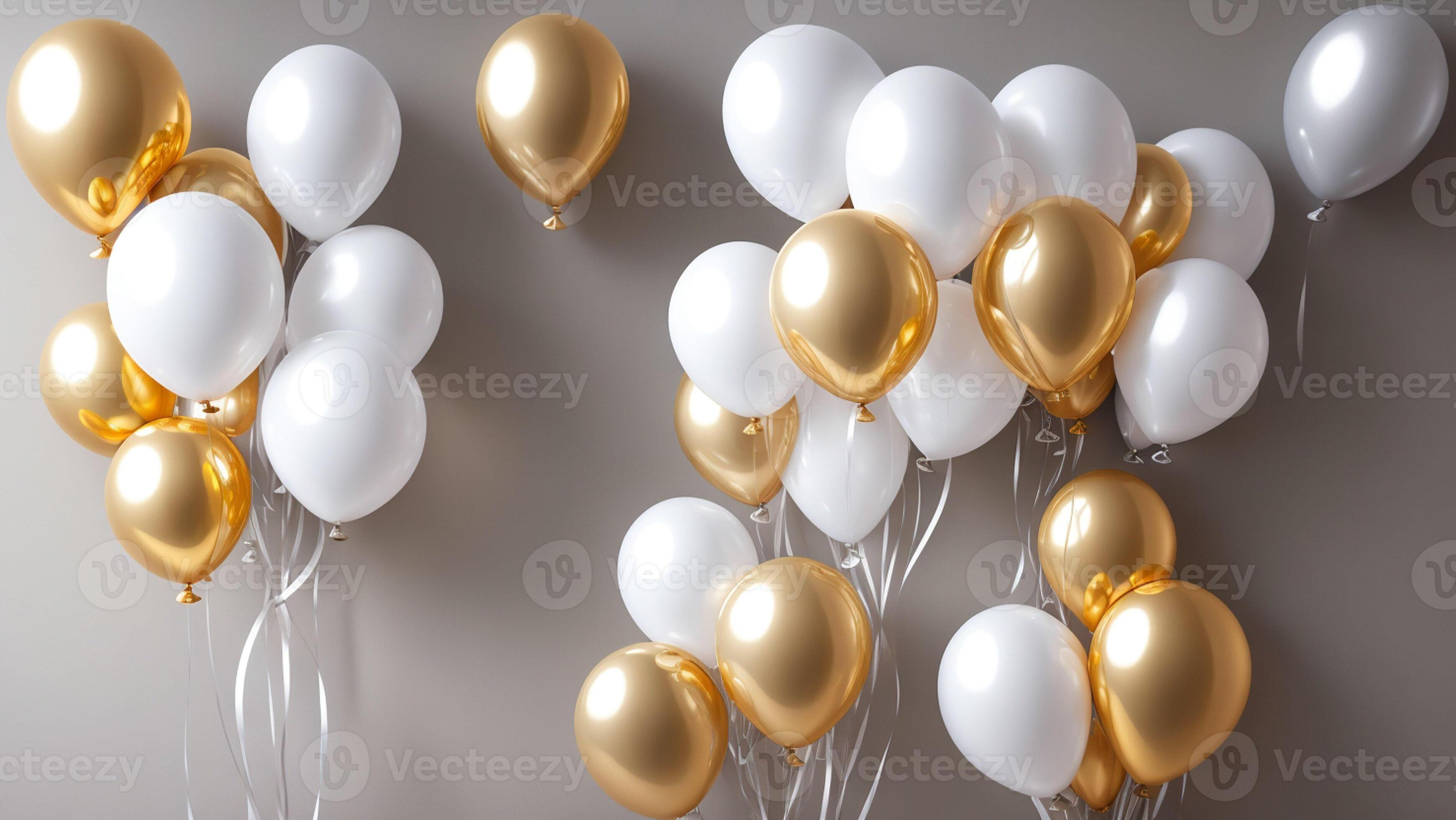 Golden white balloons and white background events wedding sale