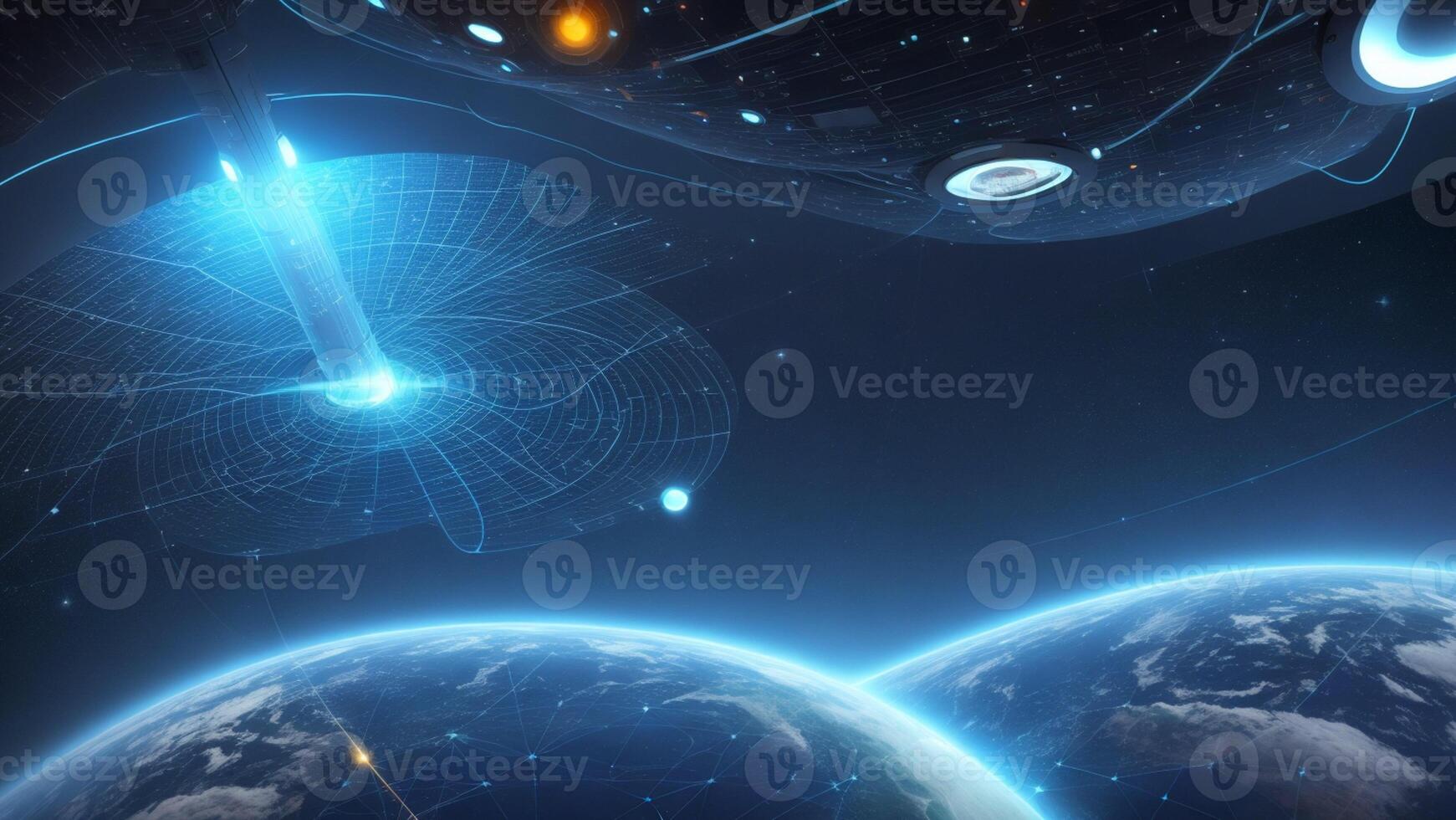 Future Sensing Satellite Technology High Speed Space Data Transmission Concept Network photo