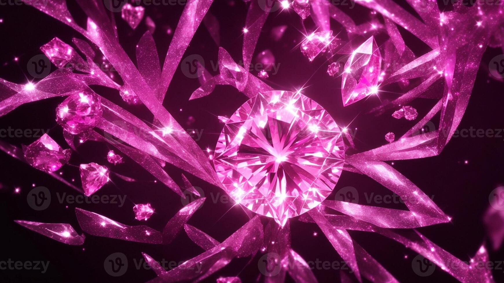 Sparkling pink crystal diamond gemstone background, luxury mystery, top quality goods photo