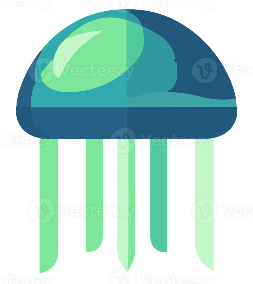 Simple green Jellyfish Icon transparent background cutout png