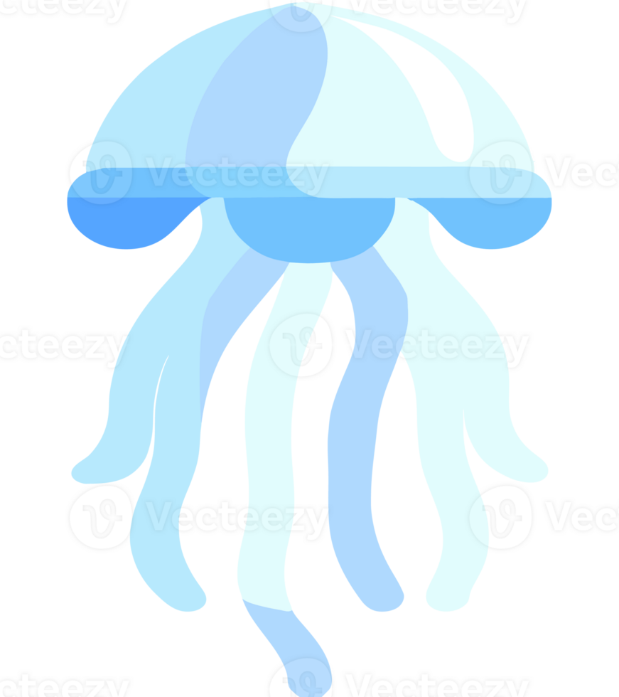 Simple blue Jellyfish Icon transparent background cutout png