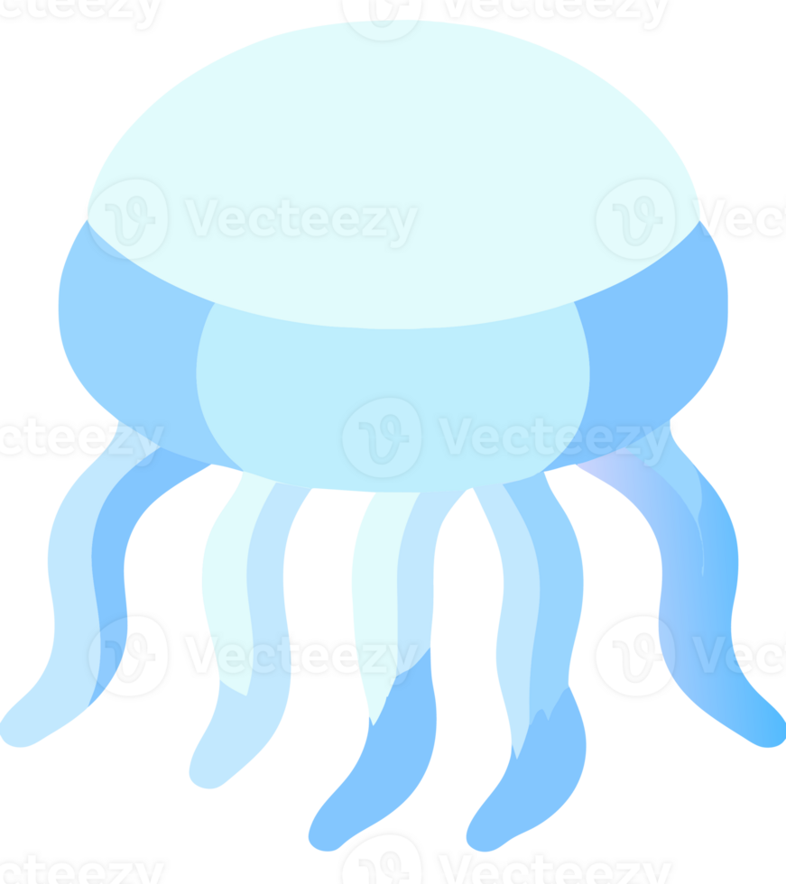 Simple blue Jellyfish Icon transparent background cutout png